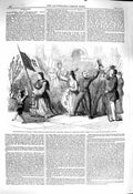 Original Old Antique Print 1860 Revolution Naples Procession Arrival Garibaldi
