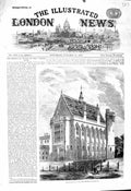Original Old Antique Print 1860 Inner Temple New Law Library Architecture 19th