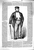 Original Old Antique Print 1860 Portrait Edwin James Garibaldi Camp Victorian