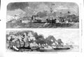 Old Antique Print 1860 Prince Wales Canada Canoe Recpetion Lawrence River 19th