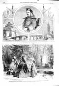 Original Old Antique Print 1860 Hien-Fou China Princess Prussia Charlot 19th