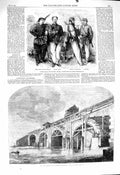 Original Old Antique Print 1860 Demolition Westminster Bridge Garibaldian Ceuto