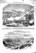 Original Old Antique Print 1860 Battle Volturno Neapolitans Capua Monte Angelo