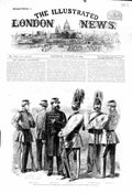 Original Old Antique Print 1860 Volunteer Guards Private Officer Six-Foot Corps