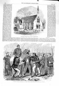 Original Old Antique Print 1860 Holy Trinity School Reach Neapolitan Prisoners