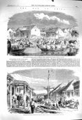 Original Old Antique Print 1860 War China British Troops Pehtang Punjaub 19th