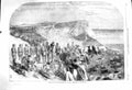 Original Old Antique Print 1860 Rifle Fete Ecclesbourne Hastings Siers England