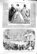 Old Antique Print 1860 Paris Fashion Highgate Rifle Corps Burdett Coutts 19th