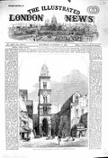 Original Old Antique Print 1860 Gaeta Church St. Erasmus Archi 19th