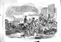 Original Old Antique Print Damaged 1860 Exmoor Pony Fair Brampton Devon 19th