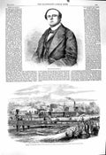 Original Old Antique Print 1860 Don Jose Salamanca Train James Town Atlantic