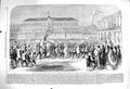 Original Old Antique Print 1860 British Brigade Largo Francesco Di Paola Naples