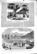 Original Old Antique Print 1860 Funeral Ensign Tucker Capua Chatsworth Rif 19th