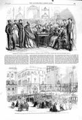 Original Old Antique Print 1860 Medals Garibaldi Naples Annexation Royal 19th