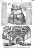 Old Antique Print 1860 Entrance Gateway Westminster School Architecture 19th