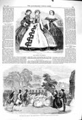 Original Old Antique Print 1860 Paris Fashion Opera Night Dances Covent Garden