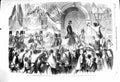 Old Antique Print 1860 Victor Emmanuel Naples Italy Toledo Horses Coach 19th