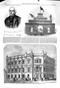 Original Old Antique Print 1860 Ralph Farnham Metropolitan Board Works Victorian