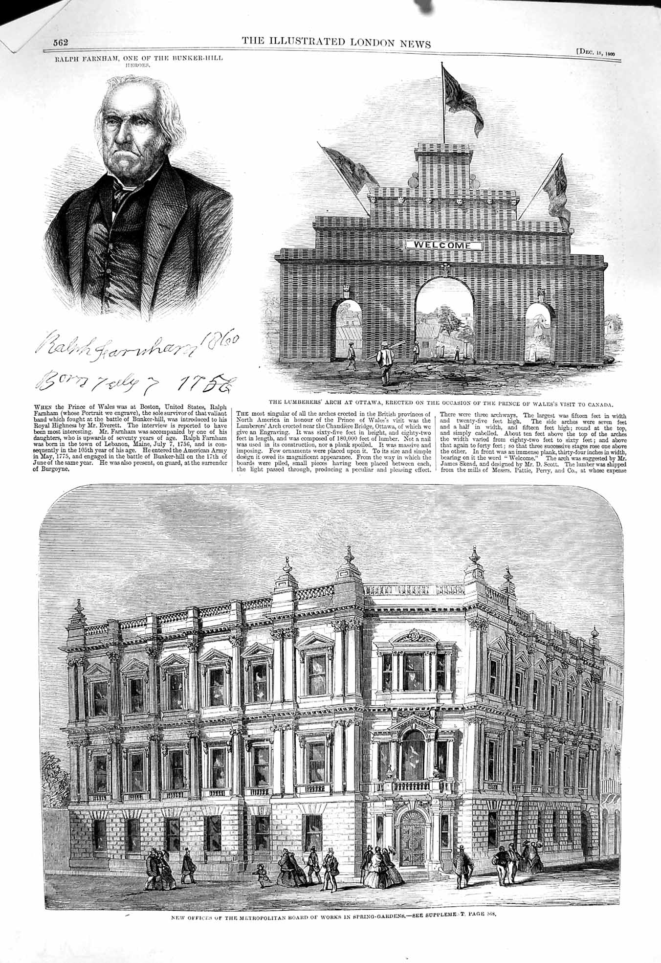 Original Old Antique Print 1860 Ralph Farnham Metropolitan Board Works Victorian