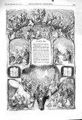 Original Old Antique Print 1860 Christmas Song Children Entertainment Victorian
