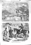 Original Old Antique Print 1860 White Hart Inn Christmas Eve Confession Man