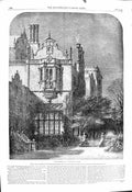 Original Old Antique Print 1860 Prodigal Son Return Home Architecture Read 19th