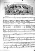 Original Old Antique Print 1860 Sheet Music Night March Volunteers Balfe Lemon
