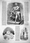 Old Antique Print 1861 Lord Boyle Trinity Chapel Knightsbridge Fountain 19th