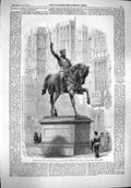 Original Old Antique Print 1861 Colossal Statue Richard Coeur De Lion Mar 19th