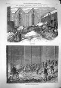 Original Old Antique Print 1861 Mr Charles Ice Stores Lindsey House Chelsea