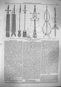 Original Old Antique Print 1861 Machinery Deep-Sea Soundgings Suspending Line