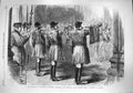Original Old Antique Print 1861 Opening Parliament Trumpeters Approach Queen
