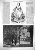 Old Antique Print 1861 Fanny Stirling Theatre Balfe Opera Bianca Covent 19th