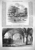 Original Old Antique Print 1861 Titian Gallery Belnheim Palace York Cathedral