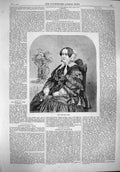 Original Old Antique Print 1861 Portrait Mrs Gore Lady Woman 19th