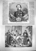 Original Old Antique Print 1861 Portrait Charless Prince Monaco Widow Siers