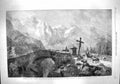 Original Old Antique Print 1861 View Viescher Thal High Pasturage Mountains