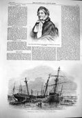 Original Old Antique Print 1861 Lavinia Ryves Princess Ship Wrecks Hartlepool