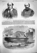 Old Antique Print 1861 Ship Bristol Woolwich Dockyard George Scott Poole 19th