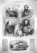 Original Old Antique Print 1861 Villa Marina Douglas Royal Academy Barry Pigott