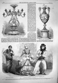 Original Old Antique Print 1861 Lady Frances Foresight Theatre Woodin Race Cups