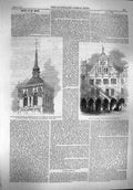 Original Old Antique Print 1861 John Leyden House Munster Lamberti Church Cages
