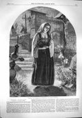Original Old Antique Print 1861 Portrait Teresina Lady Church Wyburd Victorian