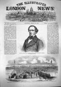 Old Antique Print 1861 Jefferson Davis America Silver Bugle Lady Belfast 19th