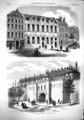 Antique Print *3796 1861 Faáade School Fine Arts Paris Mazas Prison France