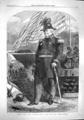 Old Antique Print 1861 General Winfield Commander-In-Chief United States 19th