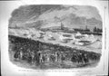 Original Old Antique Print 1861 Volunteer Sham Fight Wimbledon Siers Cavalry
