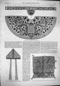 Original Old Antique Print 1861 Archaeology Cope GRed Tissue Mitre Book Lady