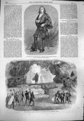 Original Old Antique Print 1861 Fechter Hamlet Theatre Miller Men Haymarket