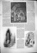 Old Antique Print 1861 Church Tottenham Park Wilts Mungo'S Well Glasgow 19th